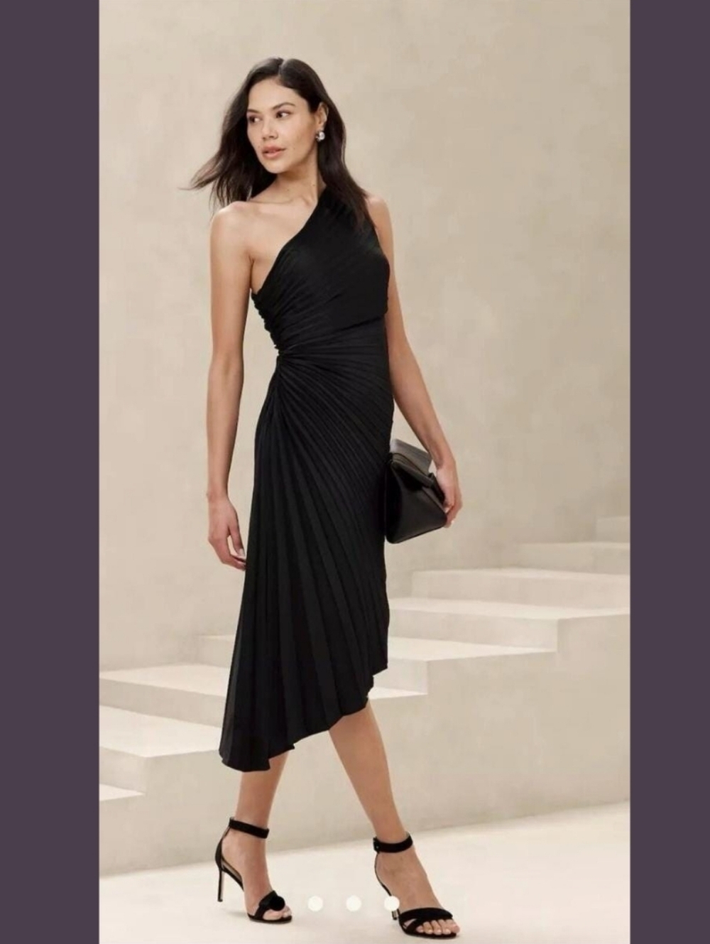 Banana Republic Black Pleated Dress